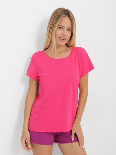 T-shirt with round collar